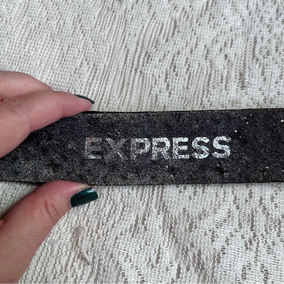 Vintage Y2k Express studded boho leather belt - Picture 3 of 10